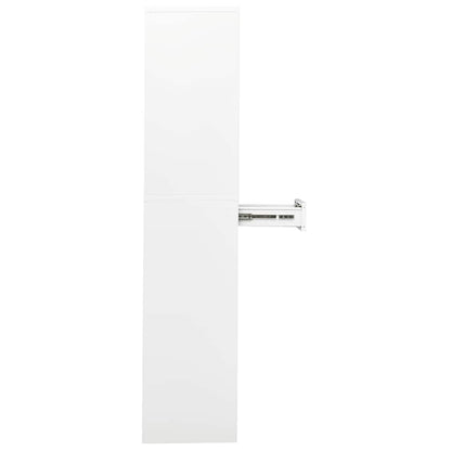 Armadio per Ufficio Bianco 90x40x180 cm in Acciaio