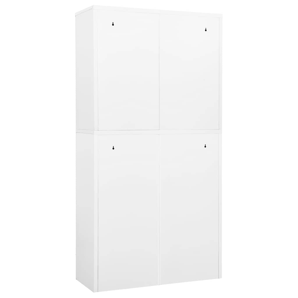 Armadio per Ufficio Bianco 90x40x180 cm in Acciaio | homemem39
