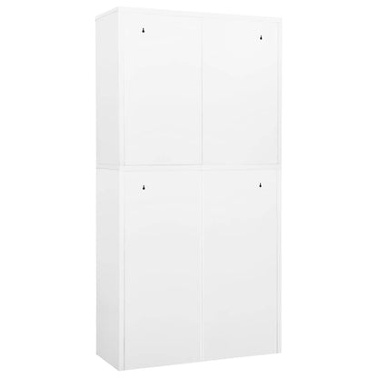 Armadio per Ufficio Bianco 90x40x180 cm in Acciaio