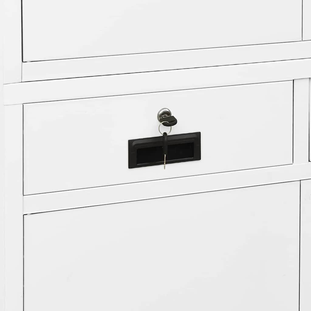 Armadio per Ufficio Bianco 90x40x180 cm in Acciaio | homemem39