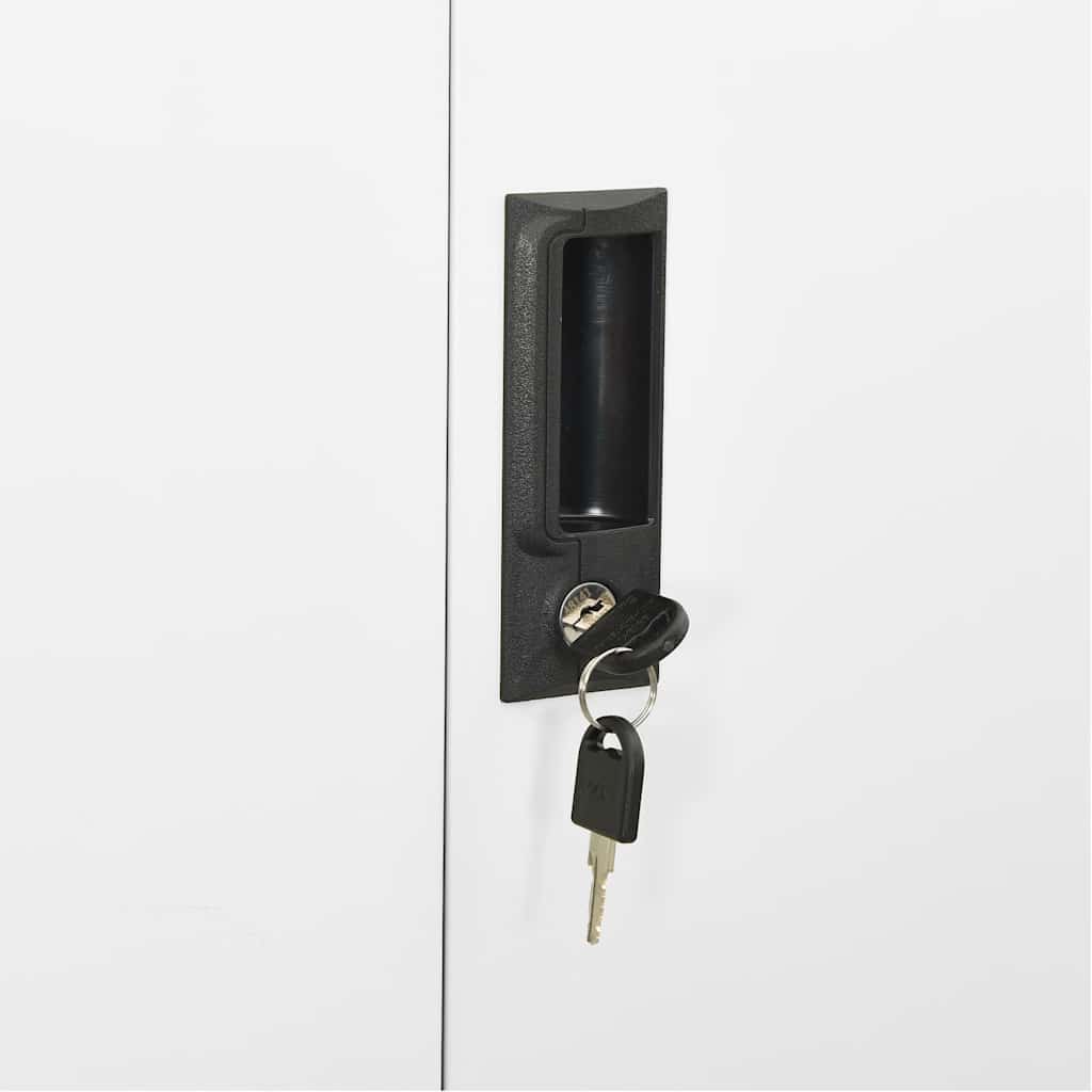 Armadio per Ufficio Bianco 90x40x180 cm in Acciaio | homemem39
