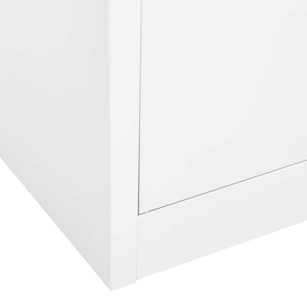 Armadio per Ufficio Bianco 90x40x180 cm in Acciaio