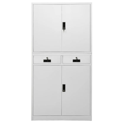Armadio per Ufficio Grigio Chiaro 90x40x180 cm in Acciaio | homemem39