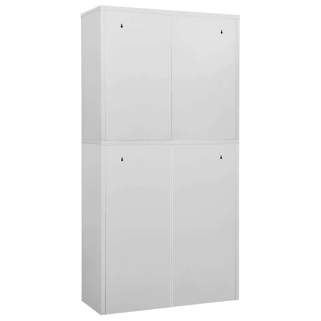 Armadio per Ufficio Grigio Chiaro 90x40x180 cm in Acciaio | homemem39
