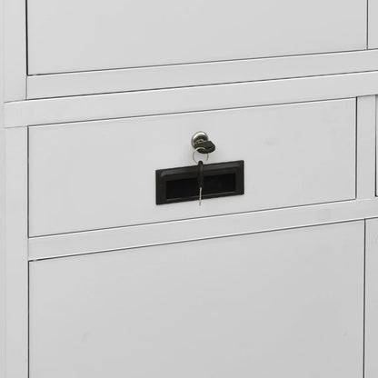Armadio per Ufficio Grigio Chiaro 90x40x180 cm in Acciaio | homemem39