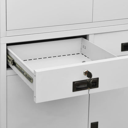 Armadio per Ufficio Grigio Chiaro 90x40x180 cm in Acciaio | homemem39