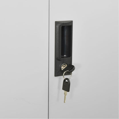 Armadio per Ufficio Grigio Chiaro 90x40x180 cm in Acciaio