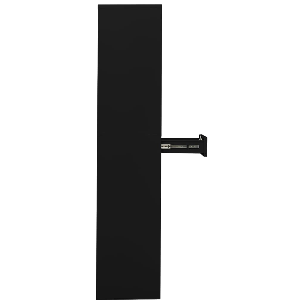 Armadio per Ufficio Nero 90x40x180 cm in Acciaio