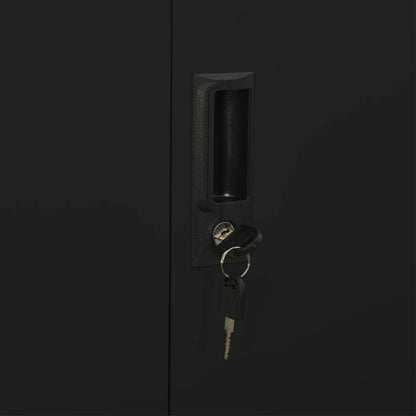 Armadio per Ufficio Nero 90x40x180 cm in Acciaio