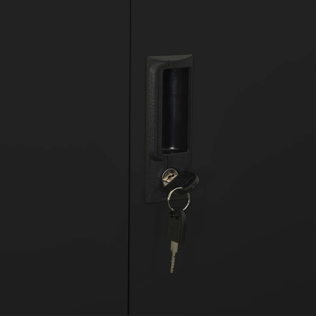 Armadio per Ufficio Nero 90x40x180 cm in Acciaio