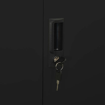 Armadio per Ufficio Nero 90x40x180 cm in Acciaio