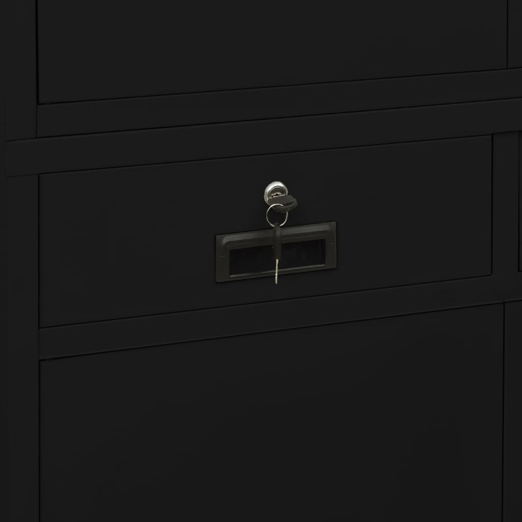 Armadio per Ufficio Nero 90x40x180 cm in Acciaio