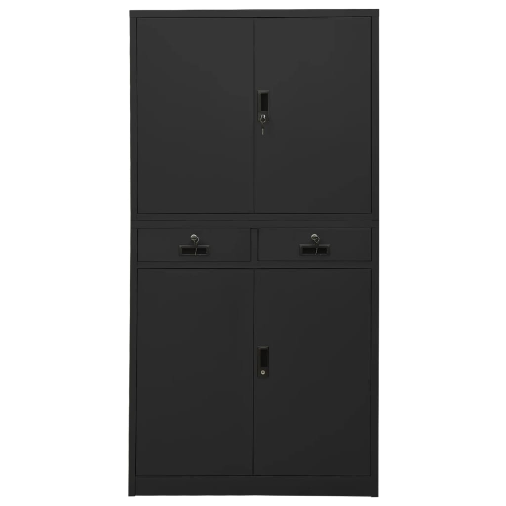Armadio per Ufficio Antracite 90x40x180 cm in Acciaio