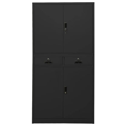 Armadio per Ufficio Antracite 90x40x180 cm in Acciaio