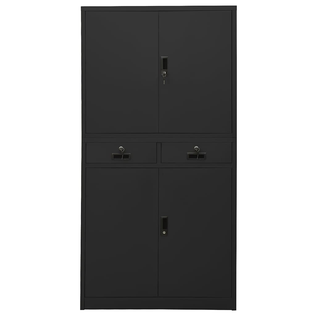 Armadio per Ufficio Antracite 90x40x180 cm in Acciaio