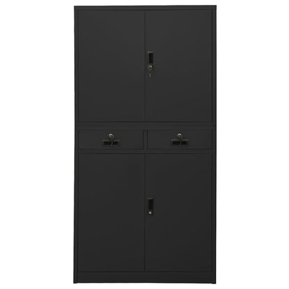 Armadio per Ufficio Antracite 90x40x180 cm in Acciaio