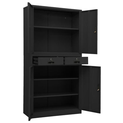Armadio per Ufficio Antracite 90x40x180 cm in Acciaio