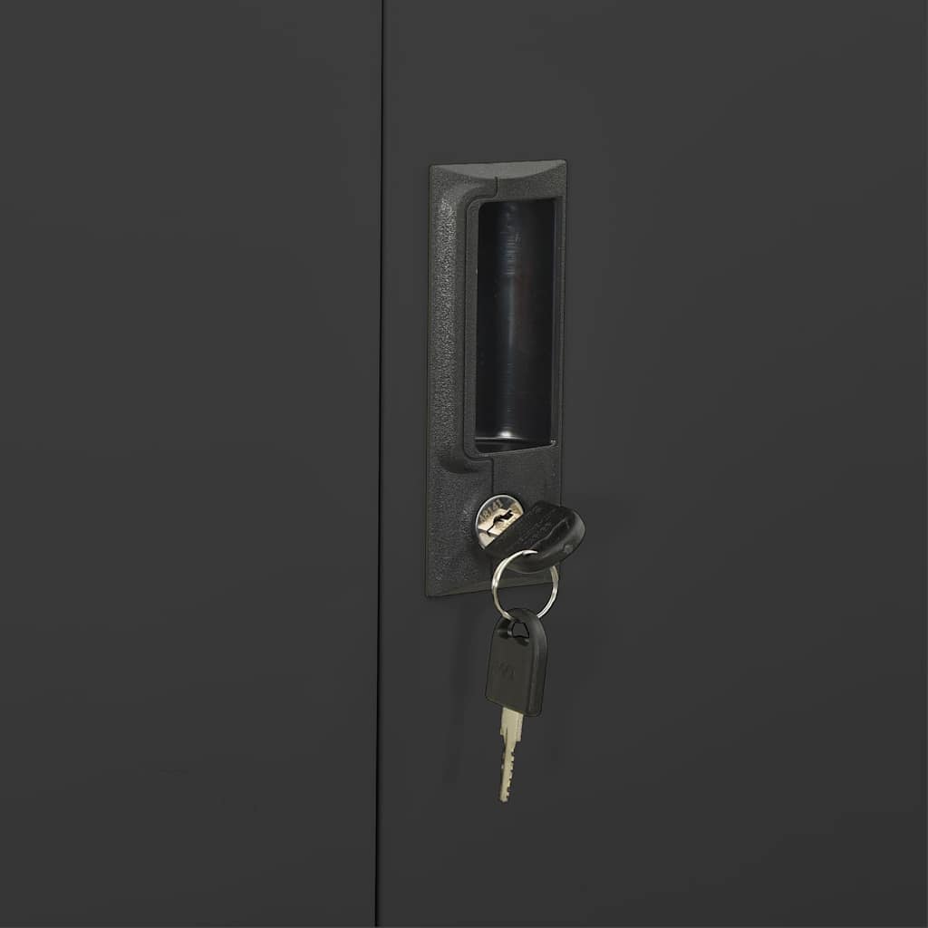 Armadio per Ufficio Antracite 90x40x180 cm in Acciaio