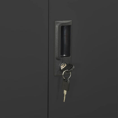 Armadio per Ufficio Antracite 90x40x180 cm in Acciaio