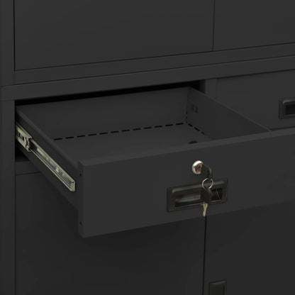 Armadio per Ufficio Antracite 90x40x180 cm in Acciaio