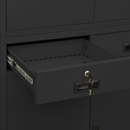 Armadio per Ufficio Antracite 90x40x180 cm in Acciaio