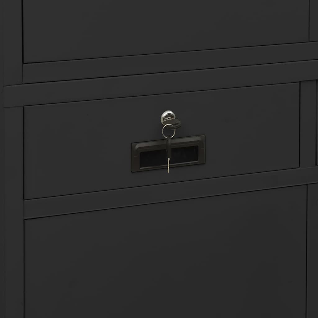 Armadio per Ufficio Antracite 90x40x180 cm in Acciaio