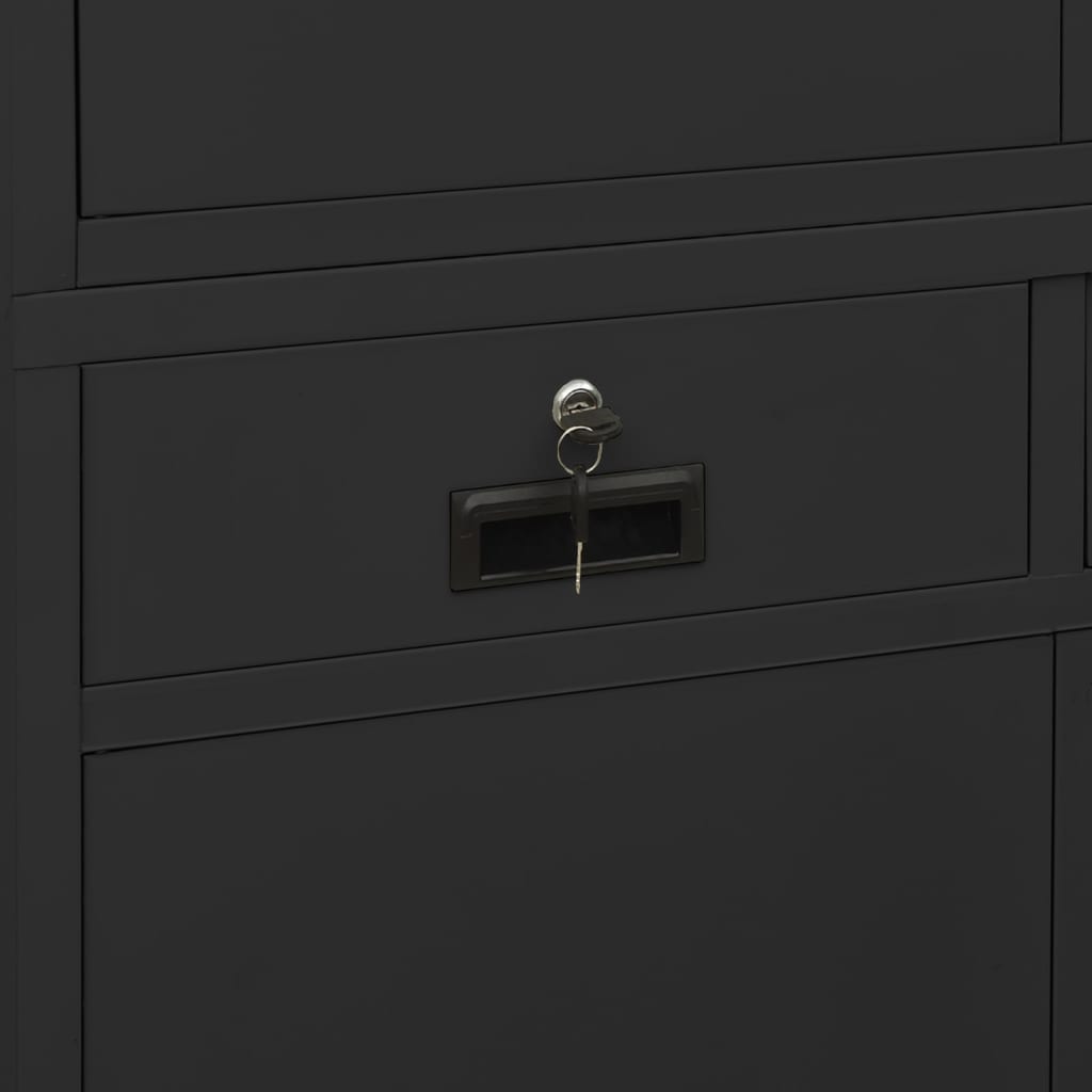 Armadio per Ufficio Antracite 90x40x180 cm in Acciaio