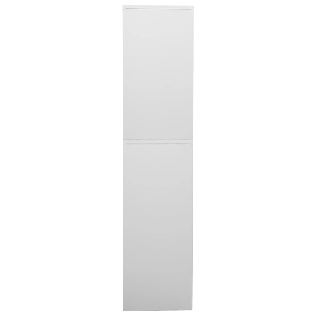 Armadio per Ufficio Grigio Chiaro 90x40x180 cm Acciaio e Vetro | homemem39