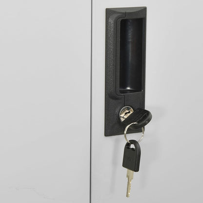 Armadio per Ufficio Grigio Chiaro 90x40x180 cm Acciaio e Vetro | homemem39