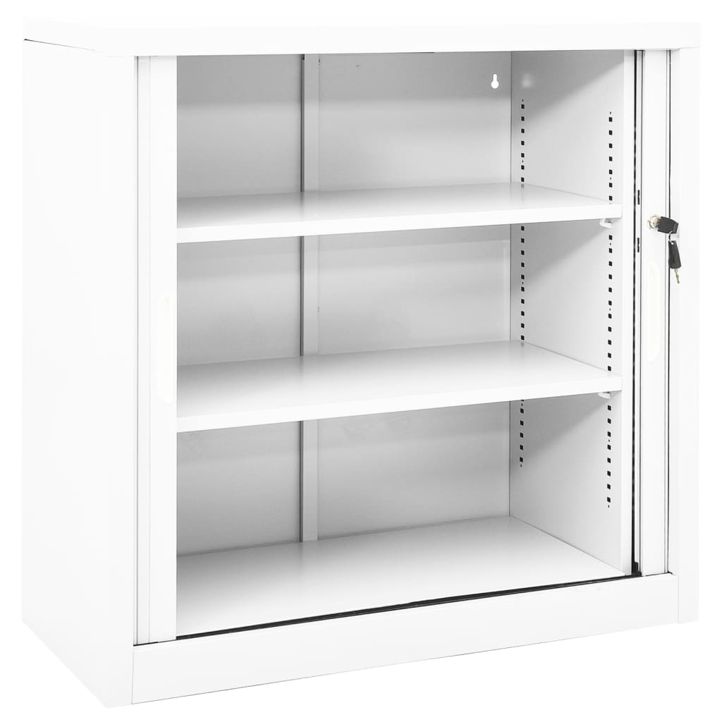 Armadio con Ante Scorrevoli Bianco 90x40x90 cm in Acciaio | homemem39