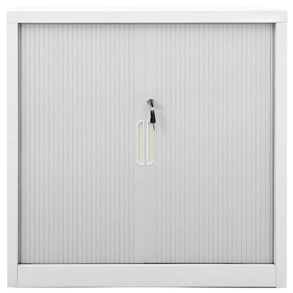 Armadio con Ante Scorrevoli Grigio 90x40x90 cm in Acciaio