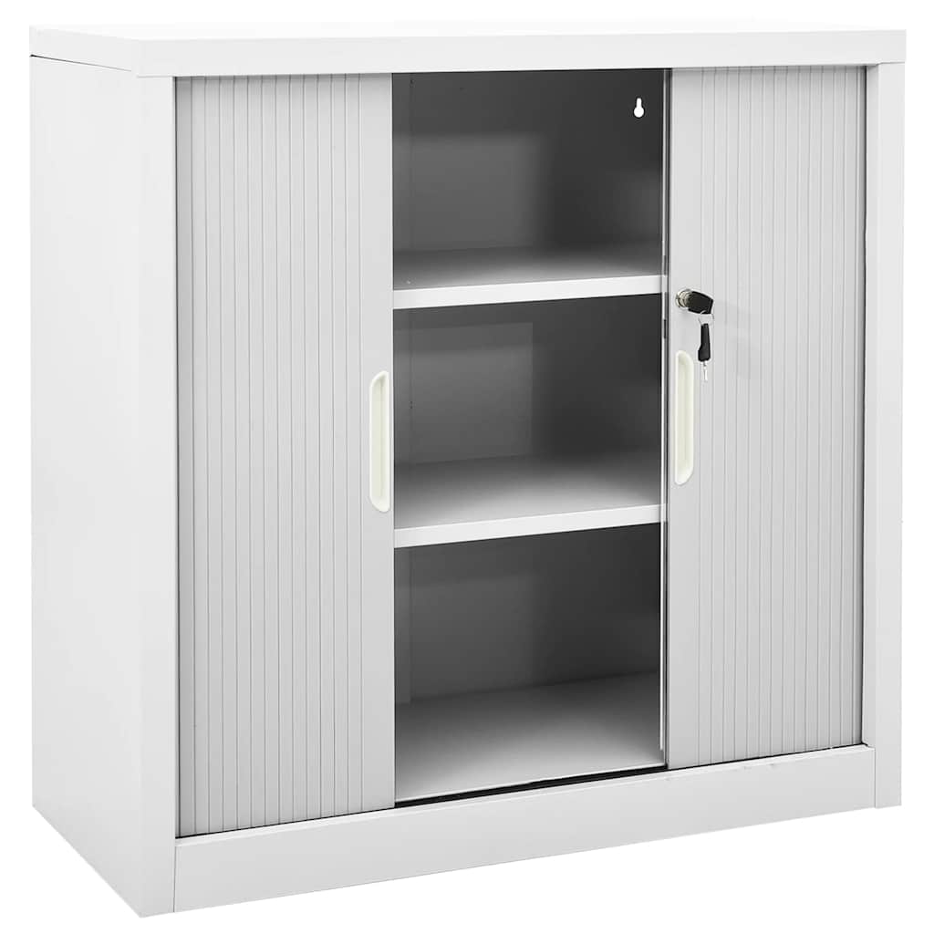 Armadio con Ante Scorrevoli Grigio 90x40x90 cm in Acciaio | homemem39