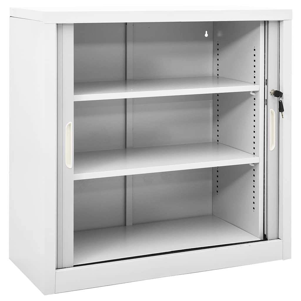 Armadio con Ante Scorrevoli Grigio 90x40x90 cm in Acciaio | homemem39