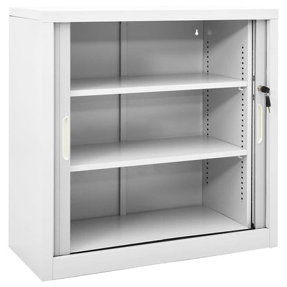 Armadio con Ante Scorrevoli Grigio 90x40x90 cm in Acciaio | homemem39