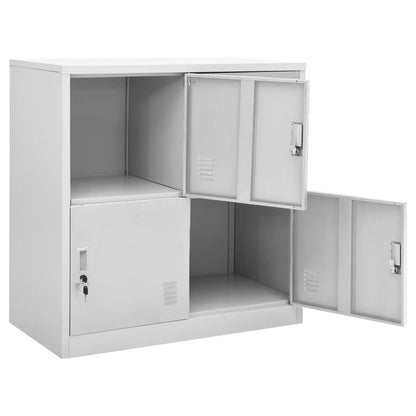 Armadietto con Chiave Grigio Chiaro 90x45x92,5 cm in Acciaio | homemem39