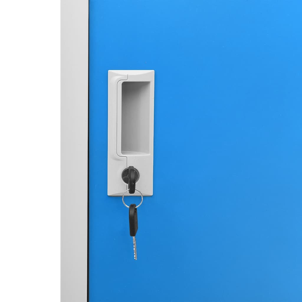 Armadietto con Chiave Grigio Chiaro e Blu 90x45x92,5 cm Acciaio | homemem39