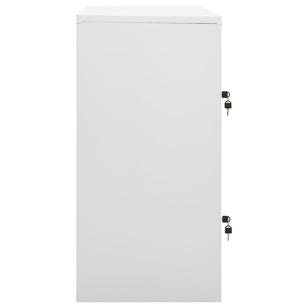 Armadietto a Chiave Grigio Chiaro e Rosso 90x45x92,5 cm Acciaio | homemem39