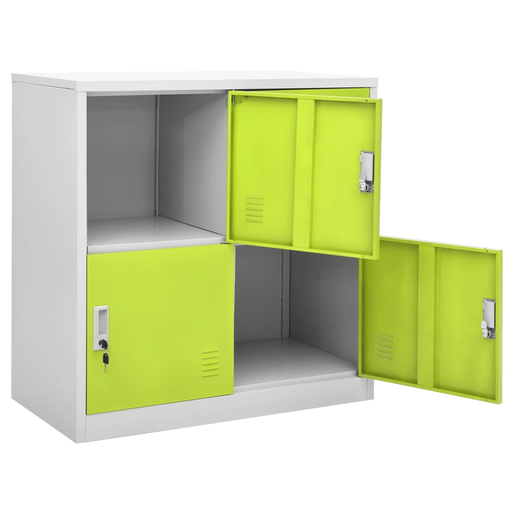 Armadietto a Chiave Grigio Chiaro e Verde 90x45x92,5 cm Acciaio | homemem39