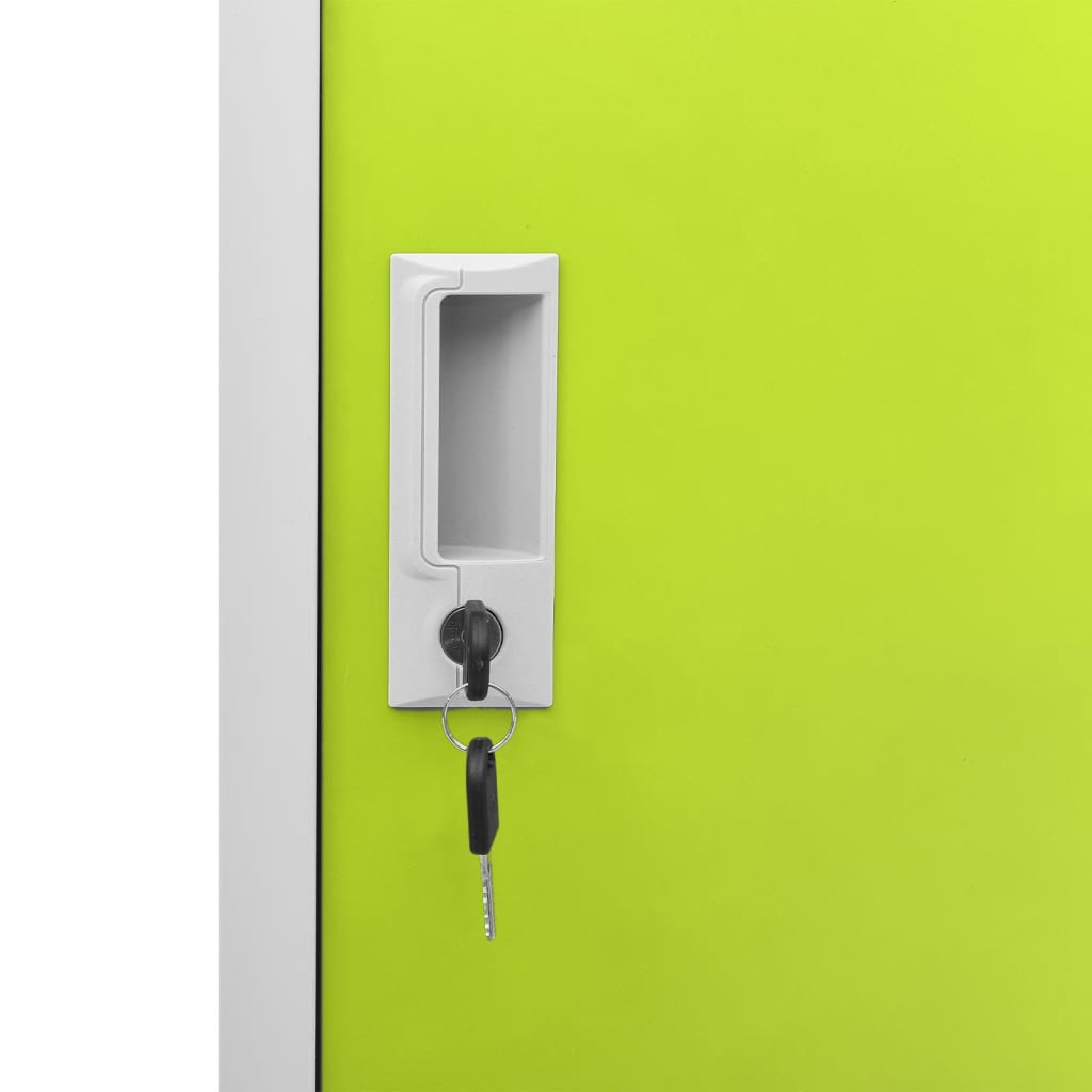 Armadietto a Chiave Grigio Chiaro e Verde 90x45x92,5 cm Acciaio | homemem39
