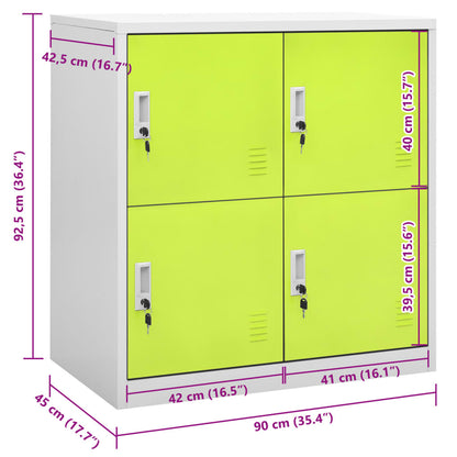Armadietto a Chiave Grigio Chiaro e Verde 90x45x92,5 cm Acciaio | homemem39
