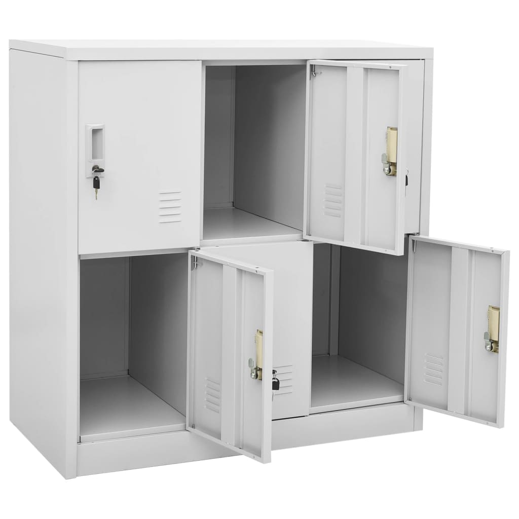 Armadietto con Chiave Grigio Chiaro 90x45x92,5 cm in Acciaio | homemem39