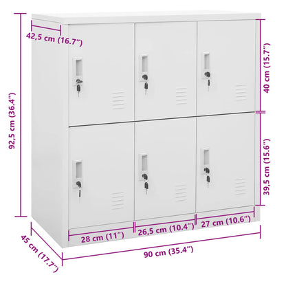 Armadietto con Chiave Grigio Chiaro 90x45x92,5 cm in Acciaio | homemem39
