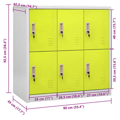 Armadietto a Chiave Grigio Chiaro e Verde 90x45x92,5 cm Acciaio | homemem39
