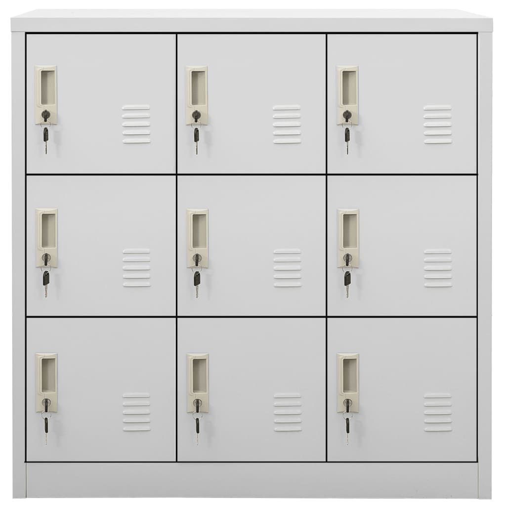 Armadietto con Chiave Grigio Chiaro 90x45x92,5 cm in Acciaio | homemem39