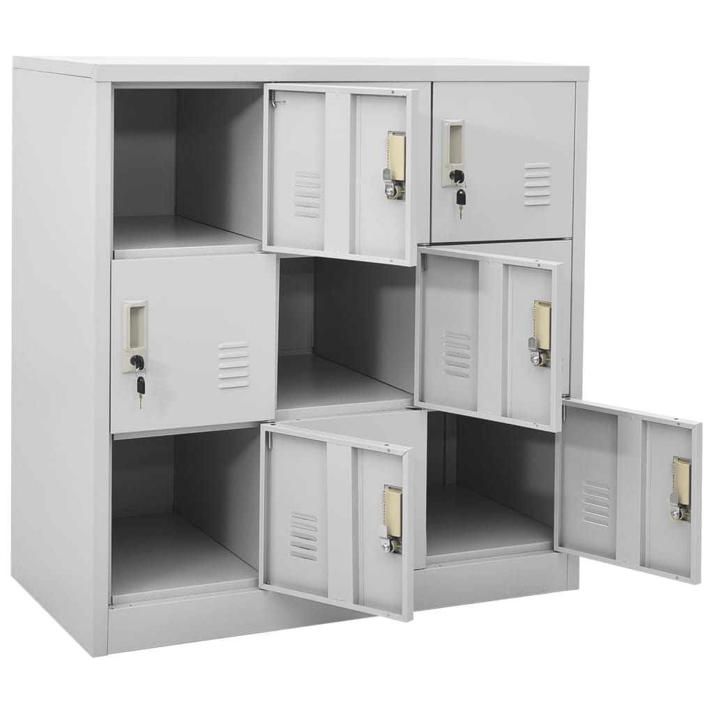 Armadietto con Chiave Grigio Chiaro 90x45x92,5 cm in Acciaio | homemem39