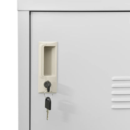Armadietto con Chiave Grigio Chiaro 90x45x92,5 cm in Acciaio | homemem39