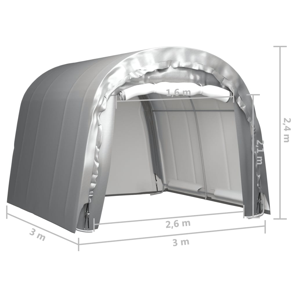 Tenda Capannone 300x300 cm in Acciaio Grigio - homemem39