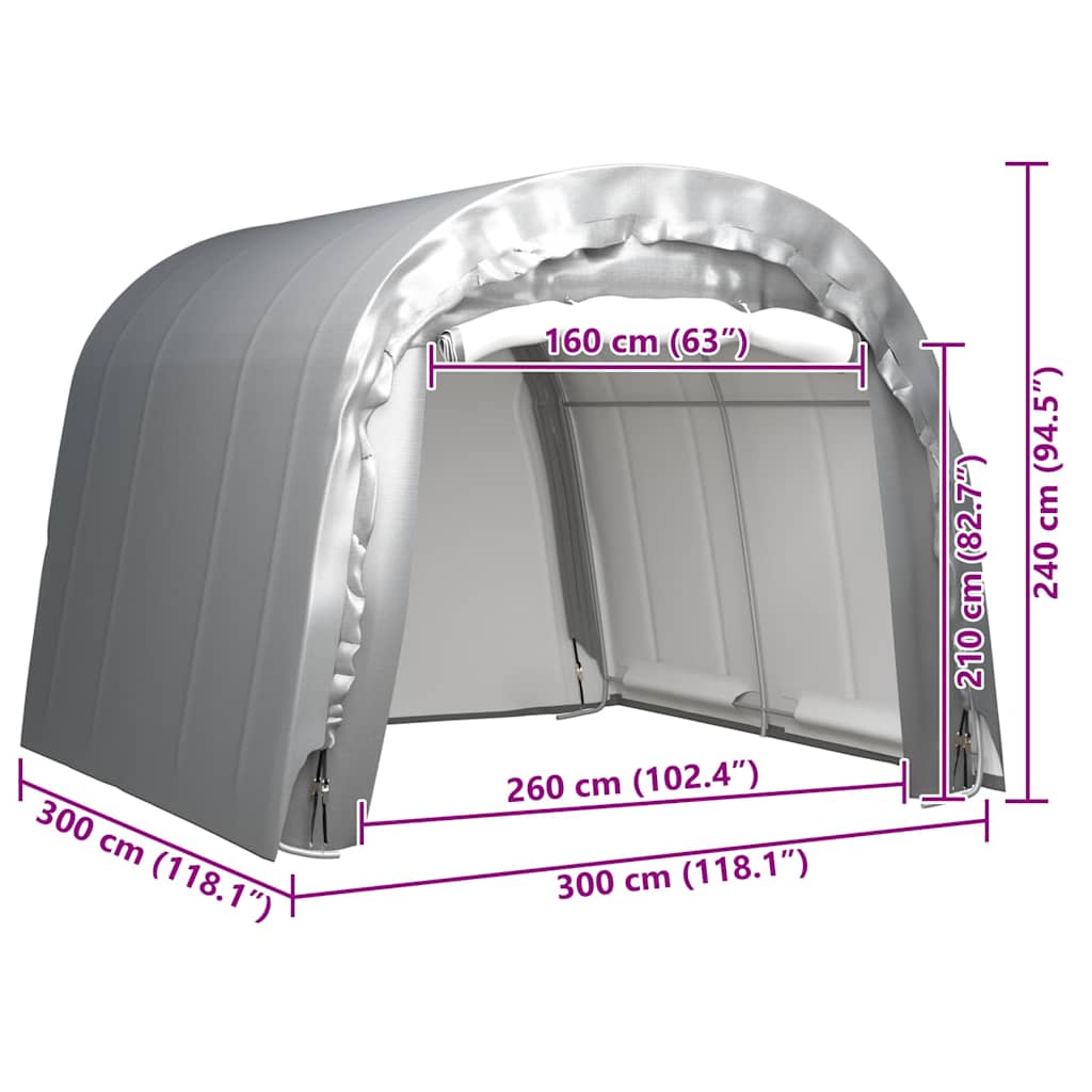 Tenda Capannone 300x300 cm in Acciaio Grigio