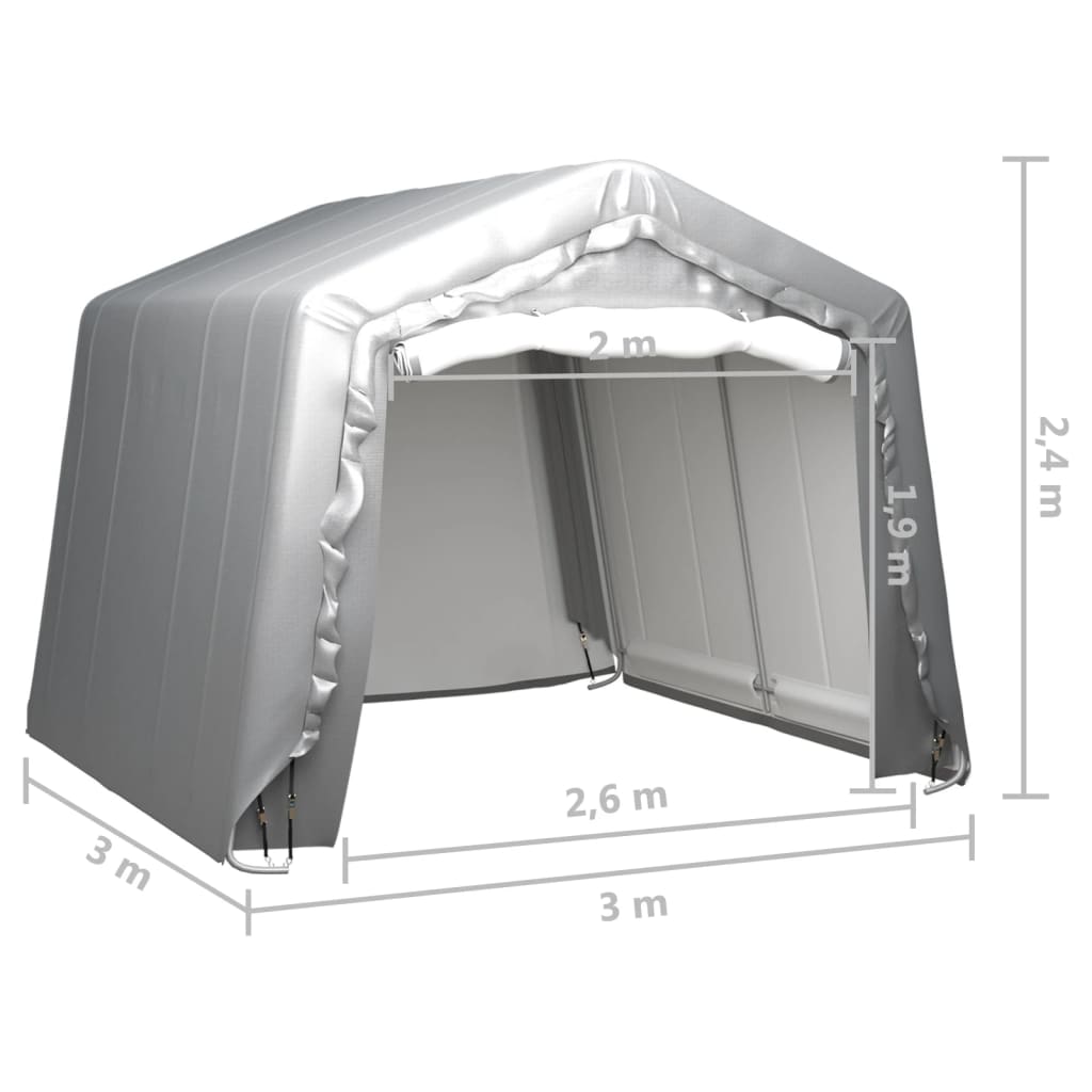Tenda Capannone 300x300 cm Grigio Acciaio - homemem39
