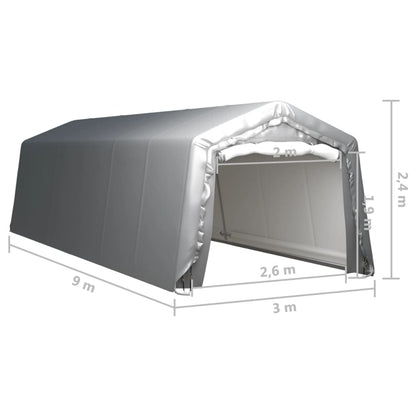 Tenda Capannone 300x900 cm Grigio Acciaio